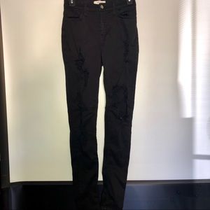 Ripped high waisted jeans